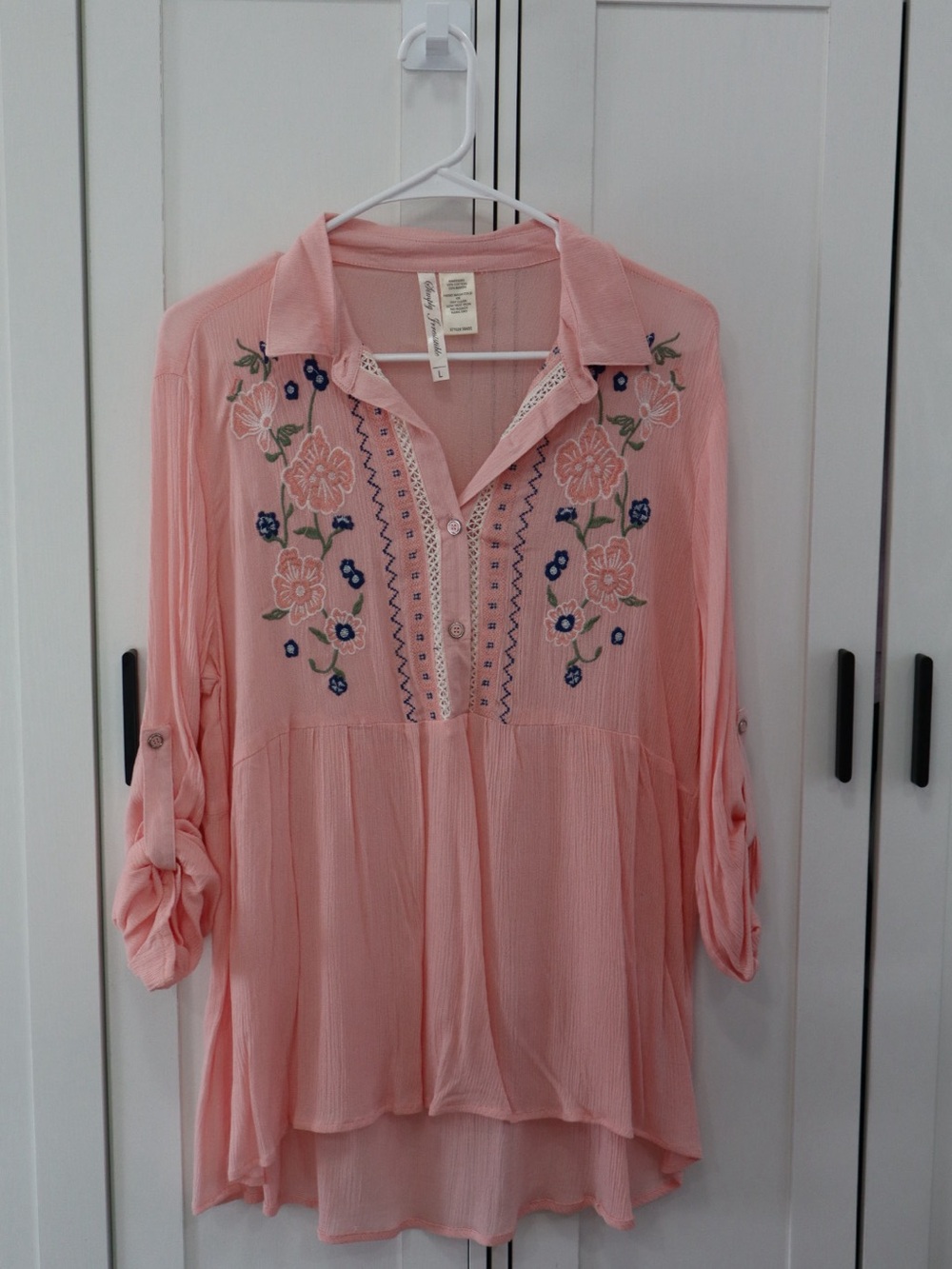 Simply Irresistible Blush Pink Embroidered Tunic